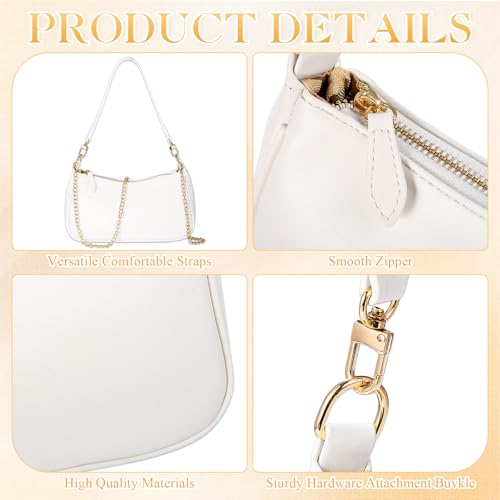 Abbylike 6 Pcs Shoulder Bag for Women with 3 Extender Chain Cherry Charm Small Leather Purse Handbag Tote Charm Kit3