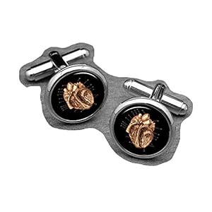 chen jian xin anatomische hart manchetknopen, vintage anatomie manchet link