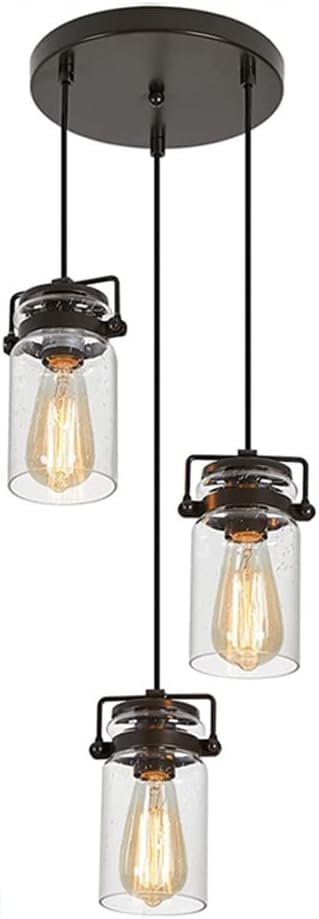 Plafonnier suspendu moderne noir E27 luminaire 3 têtes pour salle à manger
