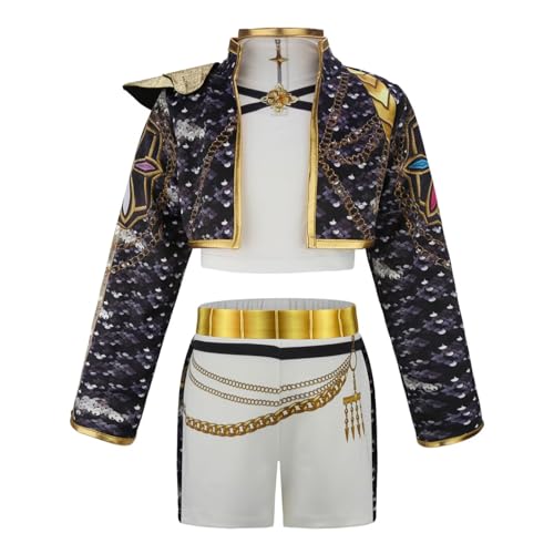 Naeviwth Girls Singer Costume for Kids Fancy Outfit Halloween Set 3PCS