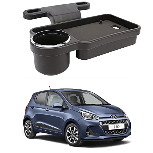Image of Oshotto (FT-04) Foldable Car Auto Headrest Rear Back Seat Table Drink Food Cup Tray Holder Compatible with Hyundai i10 - Black