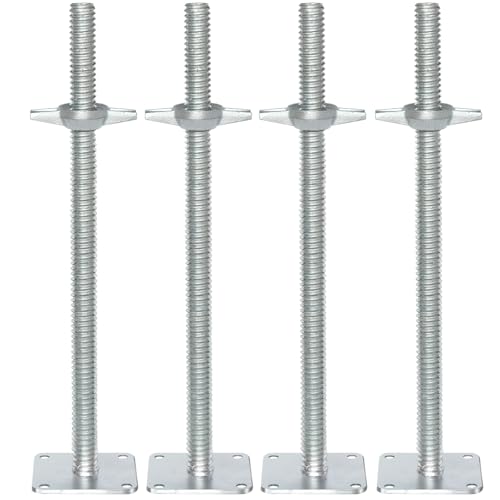 Crics de nivellement pour échafaudage en acier galvanisé de haute résistance, pack de 4