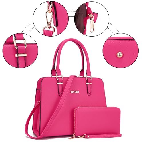 Image of Qiyuer Satchel Purses For Women Handbag And Wallet Set Tote Bag | Premium Vegan Leather,Matching Wallet,RFID Blocking,Work,Casual