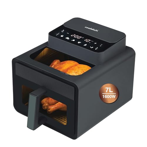 Cookitch Air Fryer 7L – Freidora de Aire Sin Aceite 7 Litros, Cocina para Max 6-8 Personas, Airfryer con Accesorios incluidos, Alta Potencia y Velocidad, Fácil de Limpiar