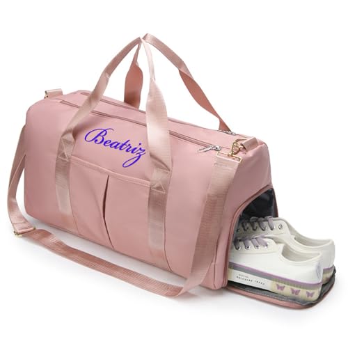Personalized Duffel Bag, Custom Embroidered Sports Gym Bag with Name Text Logo, Travel Duffel, Dance Bag, Weekender Bag, Overnight Bag, Travel Bag for Women Girls2