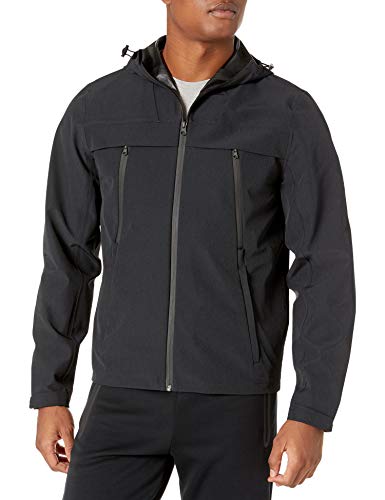 Amazon Brand - Peak Velocity Men's Waterproof Full Zip Jacket, Black, Large