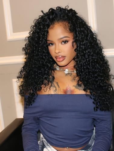 GHkfs Burmese Curly Wig Human Hair 250 Density 13x6 HD Transparent Lace Frontal Wigs Pre Plucked Curly Human Hair Wig For Black Women 28 Inch — view 7