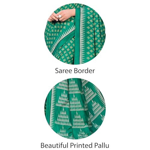 Image of Vimla Women's Kanjivaram Silk Uniform Saree and Unstitched Blouse Piece | Office School Uniform Saree For Women | Sari for Women