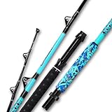 Fiblink Trolling Fishing Rod 2-Piece Saltwater Big Game Rod Offshore Conventional Boat Fishing Pole (6'6'/2pc/80-120lbs)