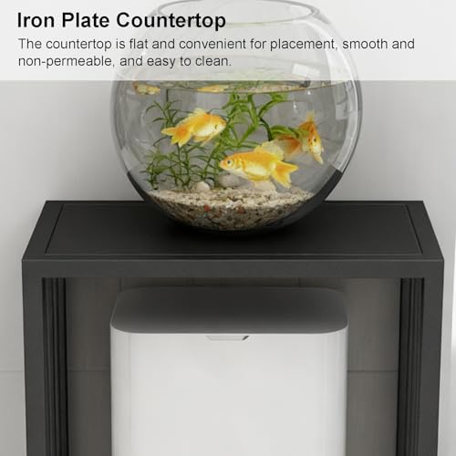 Étagère de rangement pour aquarium, cadre en fer robuste avec étagère pour aquarium, capacité de 125 litres, noir