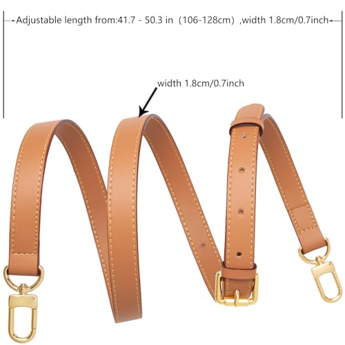 Image of Vachetta Leather purse strap Genuine Leather Adjustable Replacement Strap for Shoulder Bag Handbag Purse