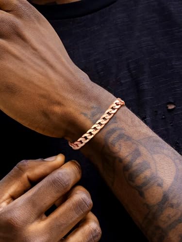 U7 Link Chain Bracelet for Men Stainless Steel, Cuban Link/Figaro Chain/Rope Chain/Heart Bracelets, 3mm/5mm/7mm/9mmm/12mm Width, Chain Wrist Bracelet for Men Women, 8"/8.3"/8.5" Length3