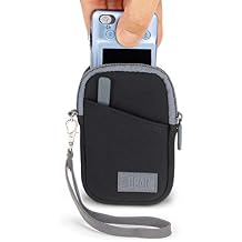 USA Gear Small Camera Pouch Fits Kodak PixPro FZ55, 45, PixPro C1, Sony Cybershot DSC W830, DSC W800, Canon IXUS 265 HS & more Compact Cameras - Belt Loop, Wrist Strap, Scratch Resistant Interior