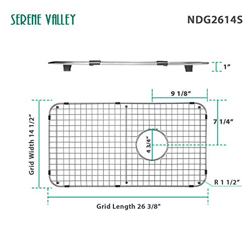 Serene Valley Sink Bottom Grid 26-3/8\" x 14-7/16\", Basin Rack with Corner Radius 1-1/2\", Sink Rack NDG2614S - Thumbnail 3