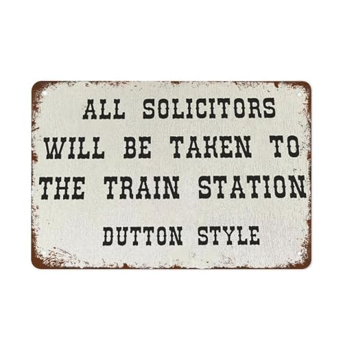Western Rules Vintage Metal Tin Sign Funny Farmhouse Quote for Porch Man Cave Bar Retro Western Wall Decor 8 X 12 Inch