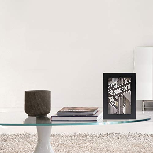 The Display Guys –– Solid Pine Wood Picture Frame With Mat And Tempered Glass – Wall Mounting – Tabletop Display – 8" X 10" - Black #TOP3