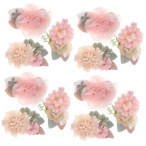 Barrettes fleurs pour filles : lot de 12 clips cheveux avec perles