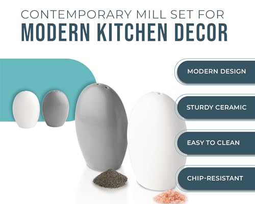 image for Comfify Modern Salt & Pepper Shakers, Chip-free Ceramic - Contemporary