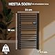 BESTHERM - Elektrischer Handtuchtrockner, ohne Flüssigkeit, 500 W, H 98 x L 54 cm, Bestherm HESTIA, schwarz