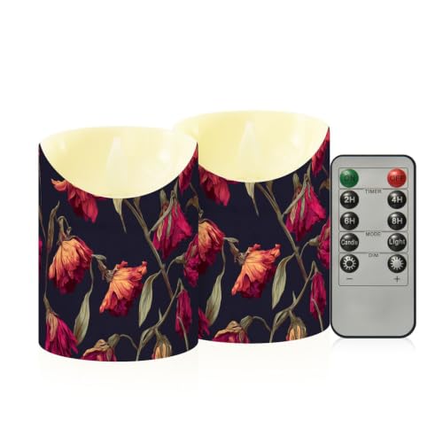 Velas navideñas sin llama ideales como regalo de graduación retro en cera roja