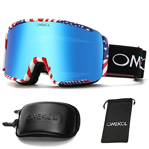 OMEKOL Double Layers Anti-Fog Ski Goggles OTG For Men Women Snow Snowboard Glasses Mask Snowmobile Outdoor Sport Eyewear (G9) OMEKOL Double Layers Anti-Fog Ski Goggles OTG For Men Women Snow Snowboard Glasses Mask Snowmobile Outdoor Sport Eyewear (G9)