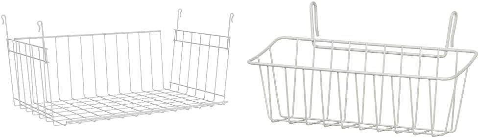 ClosetMaid Wire Hanging Shelf Basket for Storage, Organization in Closet or Pantry, No Assembly or Installation, Durable, 10.68" D x 18.39" W x 7.99" H, White & 3937 Packet Pal, White