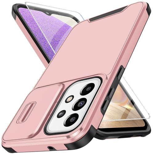 Vaki Handyhülle für Samsung Galaxy S21/S22/S23/S24/S25 Hülle mit Schutzfolie Und Slide Camera Cover Kameraschutz