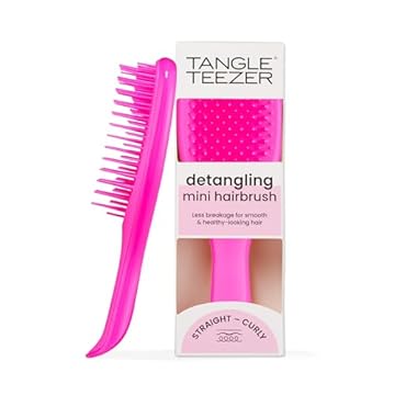 Tangle Teezer Mini Ultimate Detangler - Per capelli bagnati e asciutti - Spazzola districante per tutti i tipi di capelli - Spazzola tascabile da viaggio perfetta per bambini - Fucsia