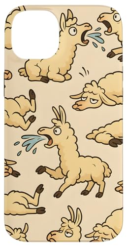 Funny Llama Expressions Cartoon Drama Animal Mood Art X}zP[X iPhone 14 Plus p