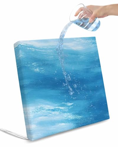 2 Pack Blue Coastal Wave Waterproof Cushion Covers with Ties, Outdoor Patio Chaise Lounge Chair Seat Cushion Slip Covers Replacement(Only Cover) Summer Oil Painting Ocean 24