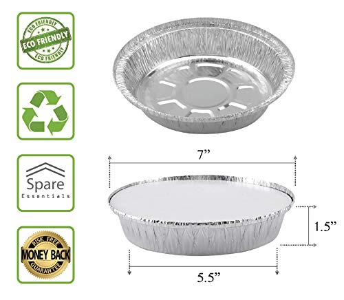 (55 Pack) 7 Inch Aluminum Baking Pan, Round Aluminum Pans With Lids, Takeout Containers Freezer & Oven Safe, Food Containers With Lids For Storage, Roasting, & Reheating, Airfryer Liners Disposable #TOP3