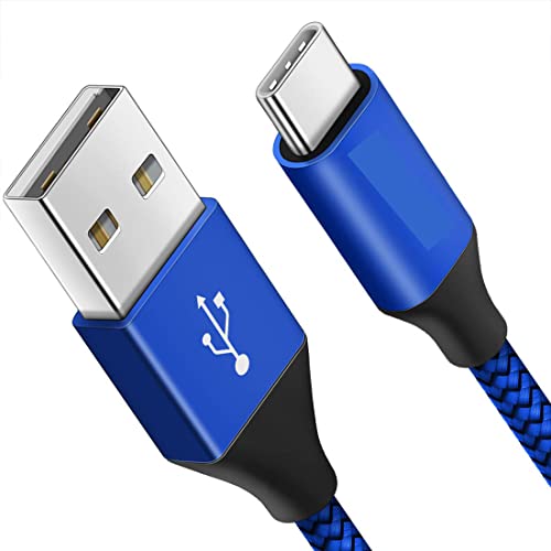 Image of ZAPPIX [Type C]-[3A]-[1.4 meter]-[Blue Colour]-[100% Copper] Braided & Fast Charging USB Cable for All USB C Devices, Seamless Data Transmission.