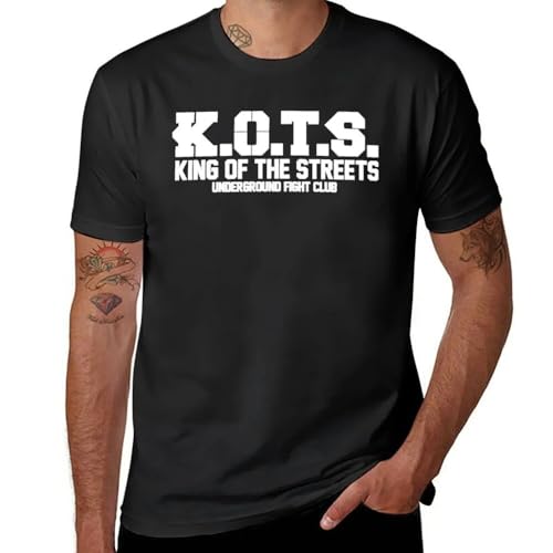 King of The Streets K.O.T.S. Underground Fight Club T-Shirt Vintage t Shirt Blank t Shirts t Shirts for Men Pack Black M