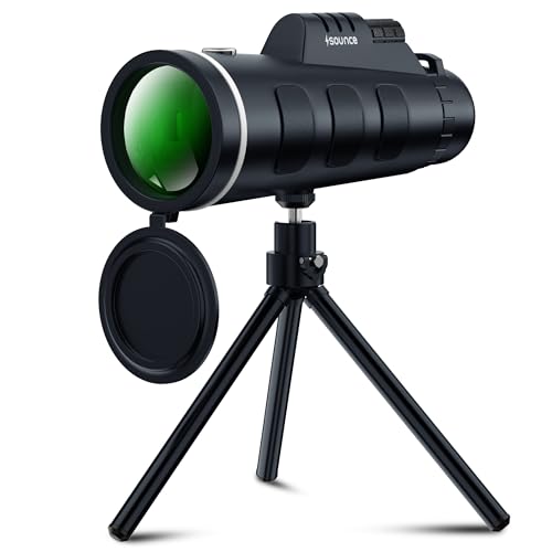 Image of Sounce 40X60 HD Monocular with Built-in Compass - High Power 40X Magnification Zoom Scope for Adults & Children, Compact Outdoor Gadget for Bird Watching, Wildlife, Sports, Hiking
