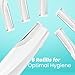 Sonic Dermaplaning Tool for Face - Rechargeable Dermaplane Razor with 6 Refill Dermablades, Facial Hair & Peach Fuzz Remover for Women (White)