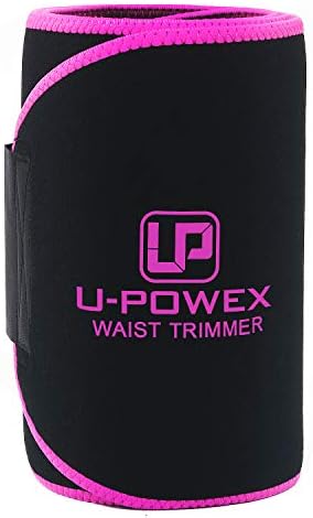 UPOWEX Waist Trainer for Women & Men - Premium Waist Trimmer - Include Carry Bag - 100% Life Time Guarantee, Small, Black/Pink
