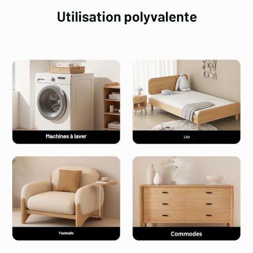 Wiltec 2X Chariot de Transport 575 x 290 x 144 mm, Charge maximale 300 kg, Plateau en Bois avec 4 roulettes pivotantes – vue 8
