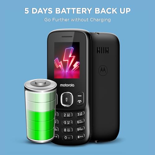 Image of Motorola All-New A10e Dual Sim keypad Phone | 2 Years Replacement | Long Lasting Battery | Bluetooth Facility | Loud Sound | Wireless FM | Auto Call Recording (Black)