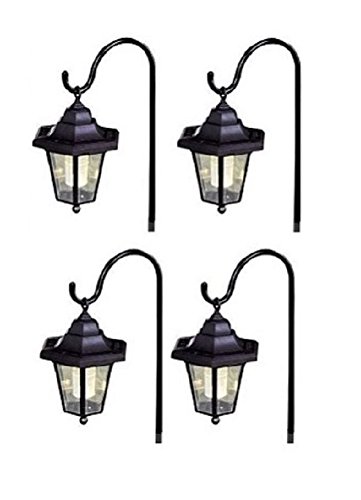 Nigma® NEW 4PCS x SOLAR LED SHEPHERD OUTDOOR HANGING GARDEN LANTERNS LAMP LIGHTS COACH