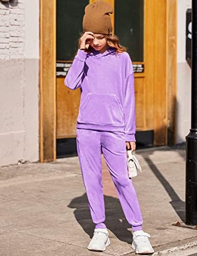 Arshiner Girls 2 Piece Hoodies Outfits Athletic Sweatpant and Sweatshirt Long Sleeve Tracksuit Clothing Sets 4