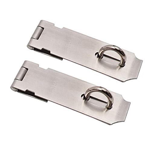 Hebilla de cierres de puerta, juego de corchetes de candados para puerta de madera/puerta/gabinete de seguridad, acero inoxidable 304A resistente (paquete de 2) Cover