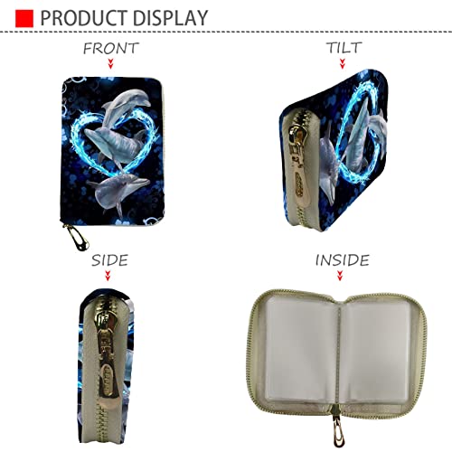 Horeset Dolphin Love Rfid Credit Card Holder,Casual Fashion Wallet With Zipper Cute Animal Pattern Credit Card Bag #TOP6