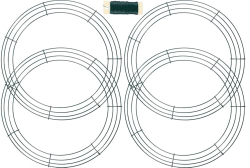 KAHEIGN 4Pcs Draht Kranz Ringe und Rahmen, 12 Zoll Draht Kranz für...