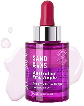 Sand & Sky Vitamin C Serum Hyaluronic Acid Serum Glow Drops - Australian Glow Berries Brightening Face Serum, Fine Line Reducing, Plumping, Dual Phase, 1 fl oz