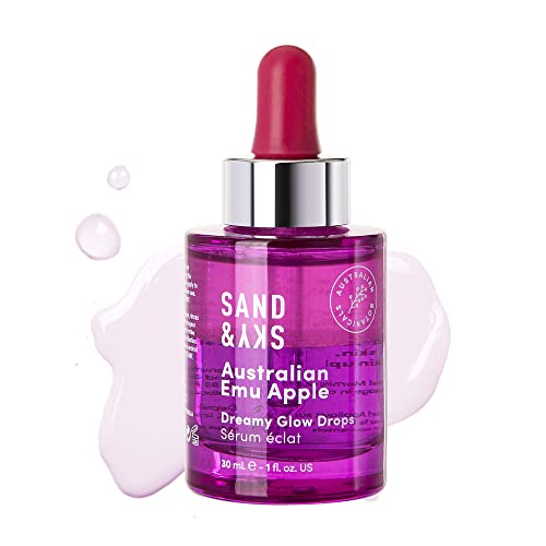 Sand & Sky Dreamy Glow Drops - Serum faciales bifásico con serum facial vitamina c y ácido hialurónico - Vitamina C natural de Manzana emú australiana