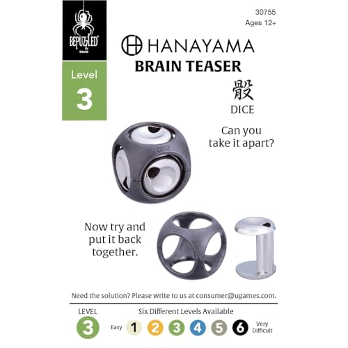 BePuzzled |Dice Hanayama Metal Brainteaser Puzzle Mensa Rated Level 3, for Ages 12 and Up