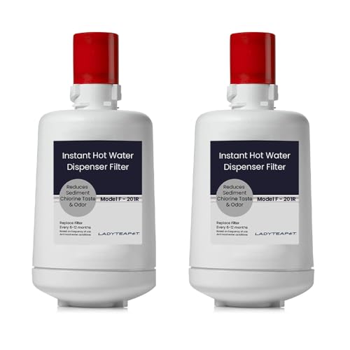 Ladyteapot F-201R Water Filter Cartridge, Replacement Compatible With InSinkErator F-201R Water Filter Cartridge for Hot Water Dispenser (2 Pack)