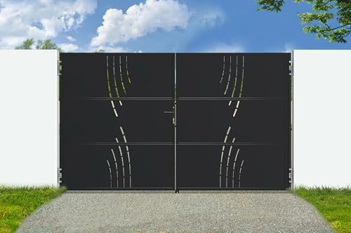 Casanoov Portail acier noir mat 3m NALI VELETA H.180cm