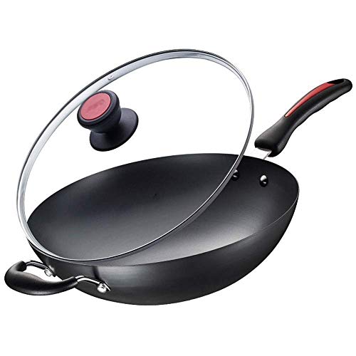 Wok con tapa, cesta y rejilla para vapor, antiadherente miniatura 1
