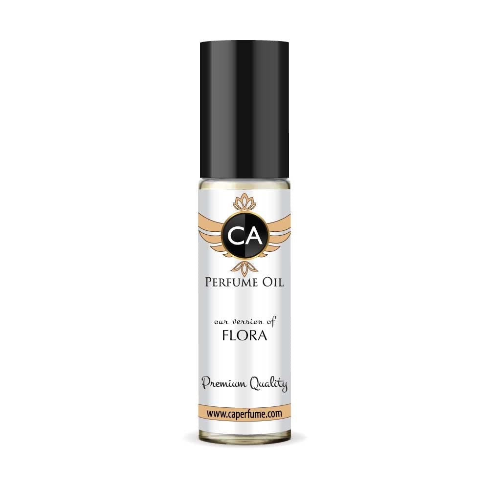CA PerfumeImpression of Flora For Women Replica Fragrance Body Oil Dupes Alcohol-Free Essential Aromatherapy Sample Travel Size Concentrated Long Lasting Attar Roll-On 0.3 Fl Oz/10ml